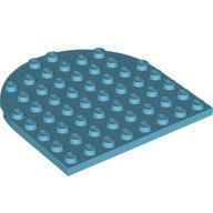 Lego deska, destička 8x8 půlkulatá, azurová střední (6296050)